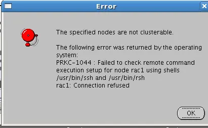 RAC安装错误：The specified nodes are not clusterable