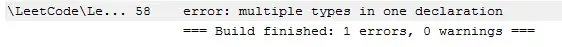 [c++]错误multiple types in one declaration