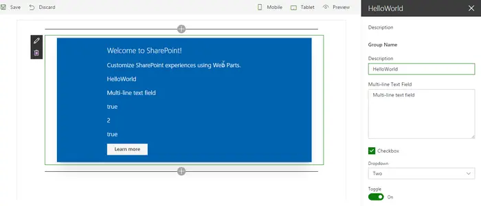 SharePoint Framework 构建你的第一个web部件（三）