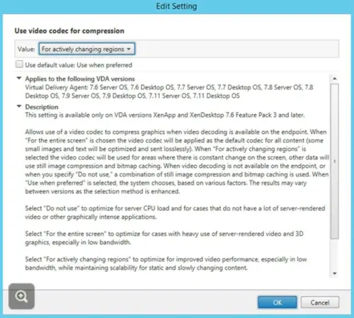XenApp/XenDesktop 7.11中对于视频、图片、文字的优化的说明