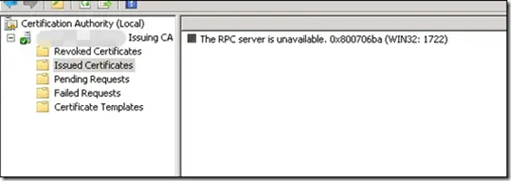 The RPC Server is unavailable