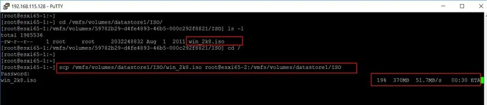 How to Copy files between ESXi hosts using SCP Command