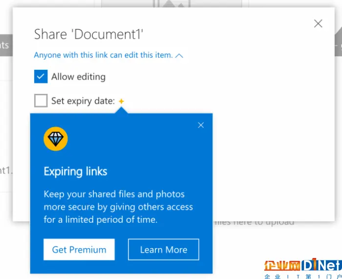 Office 365用户现可分享含有效期的OneDrive文件链接