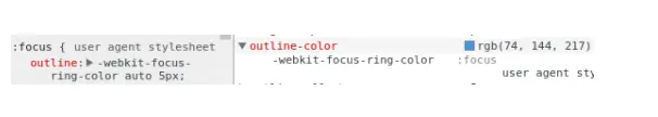 Chrome浏览器里的-webkit-focus-ring-color