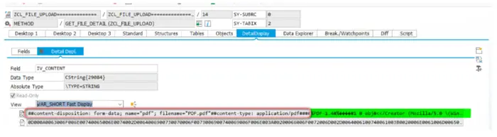 使用 ABAP 手动解析包含二进制文件的 multipart/form-data 数据时遇到的问题