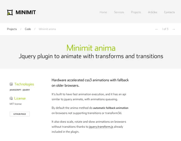 Minimit Anima – 硬件加速的 CSS3 动画插件