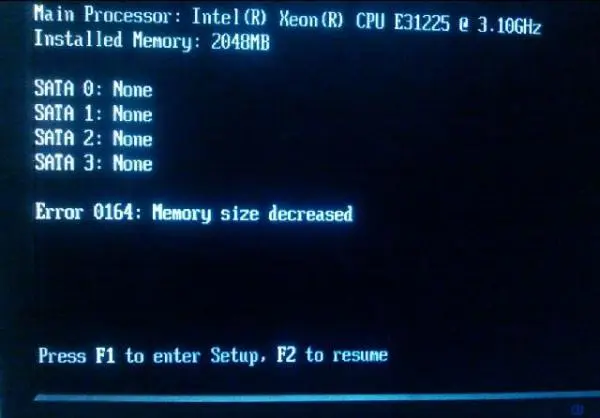 开机提示memory size decreased怎么办？