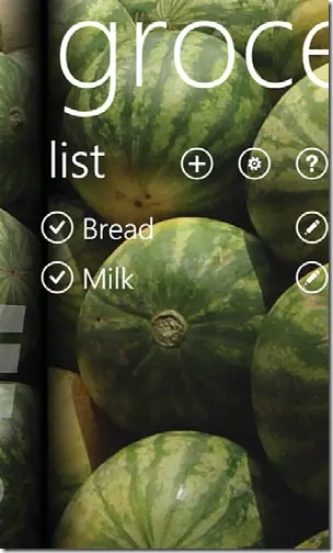 《101 Windows Phone 7 Apps》读书笔记-Groceries