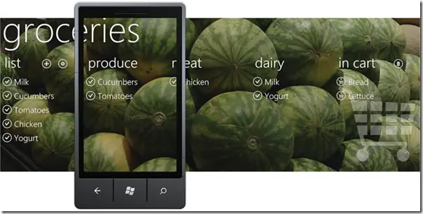 《101 Windows Phone 7 Apps》读书笔记-Groceries