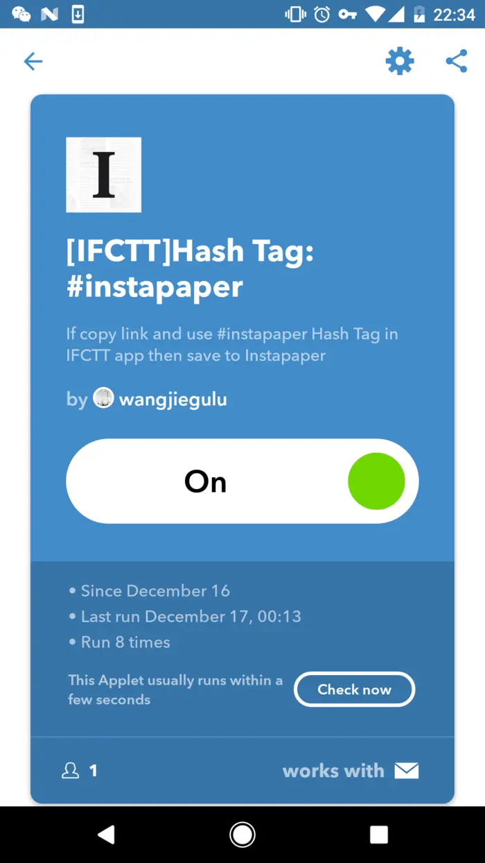[Android App]IFCTT，即：If Copy Then That，一个基于IFTTT的"This"实现